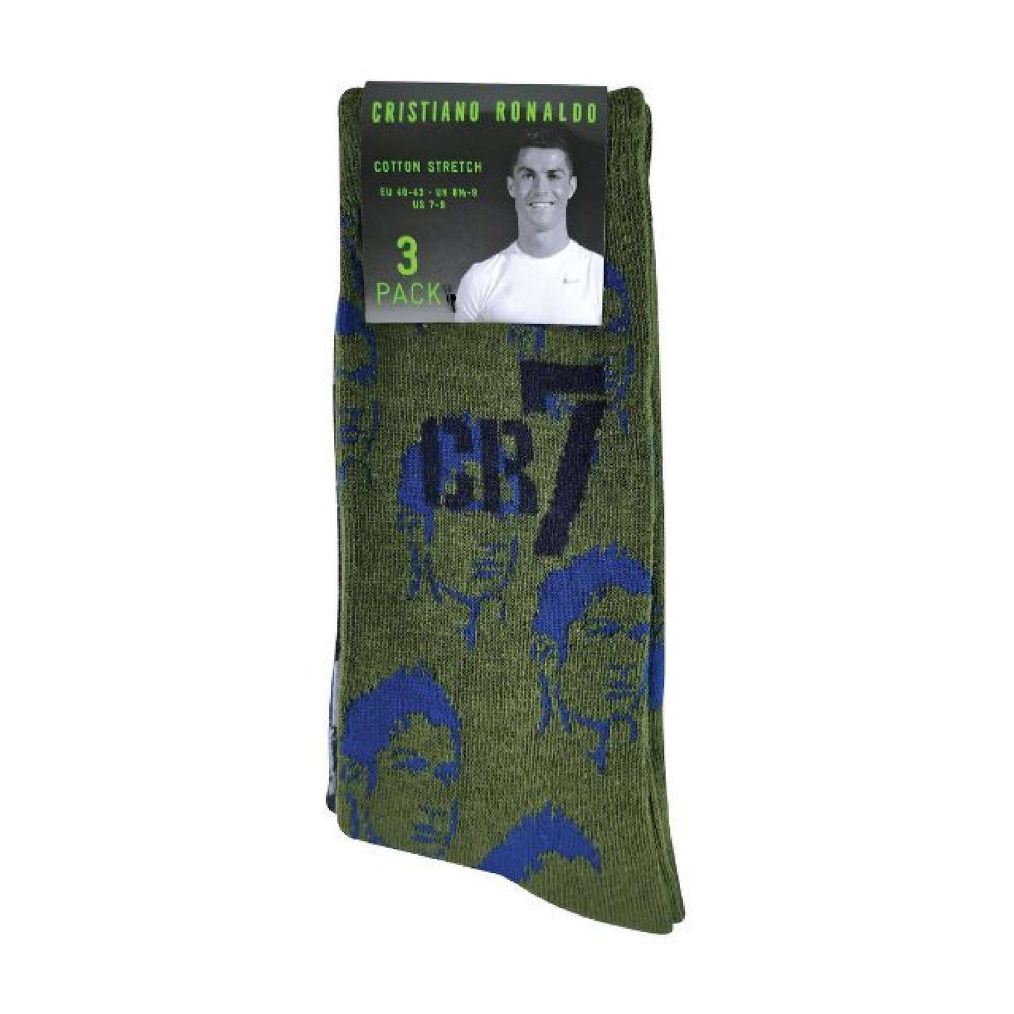 3 Pack Kids Patterned Cotton Crew Socks by Cristiano Ronaldo