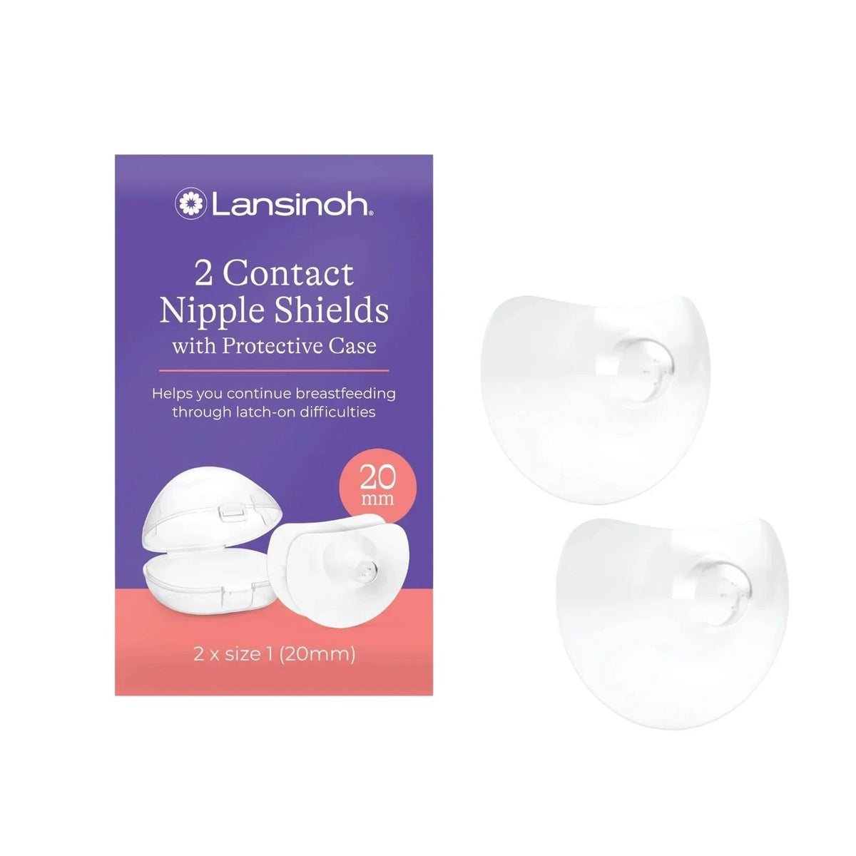 Lansinoh Contact Nipple Shields 20mm Pack of 2
