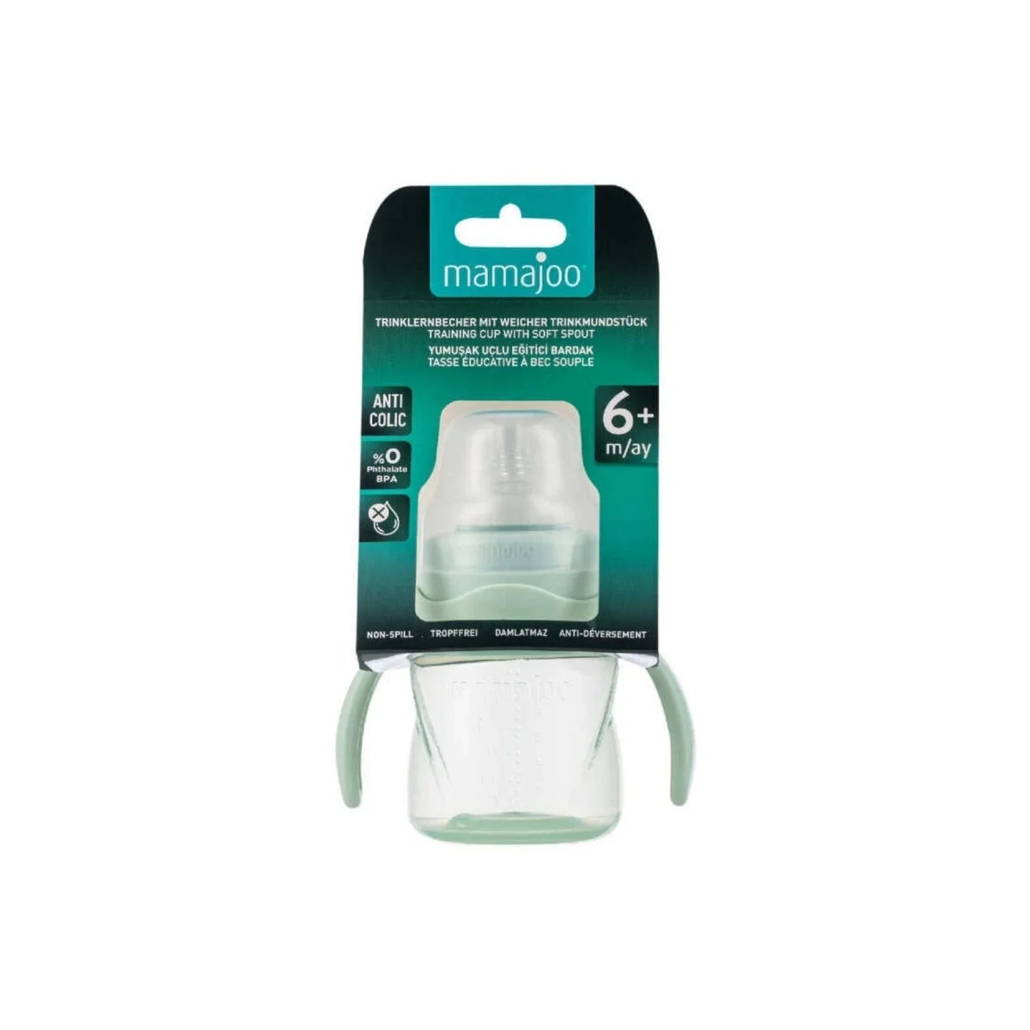Mamajoo Training Cup with Handles 6+ months 160ml - Powder Green