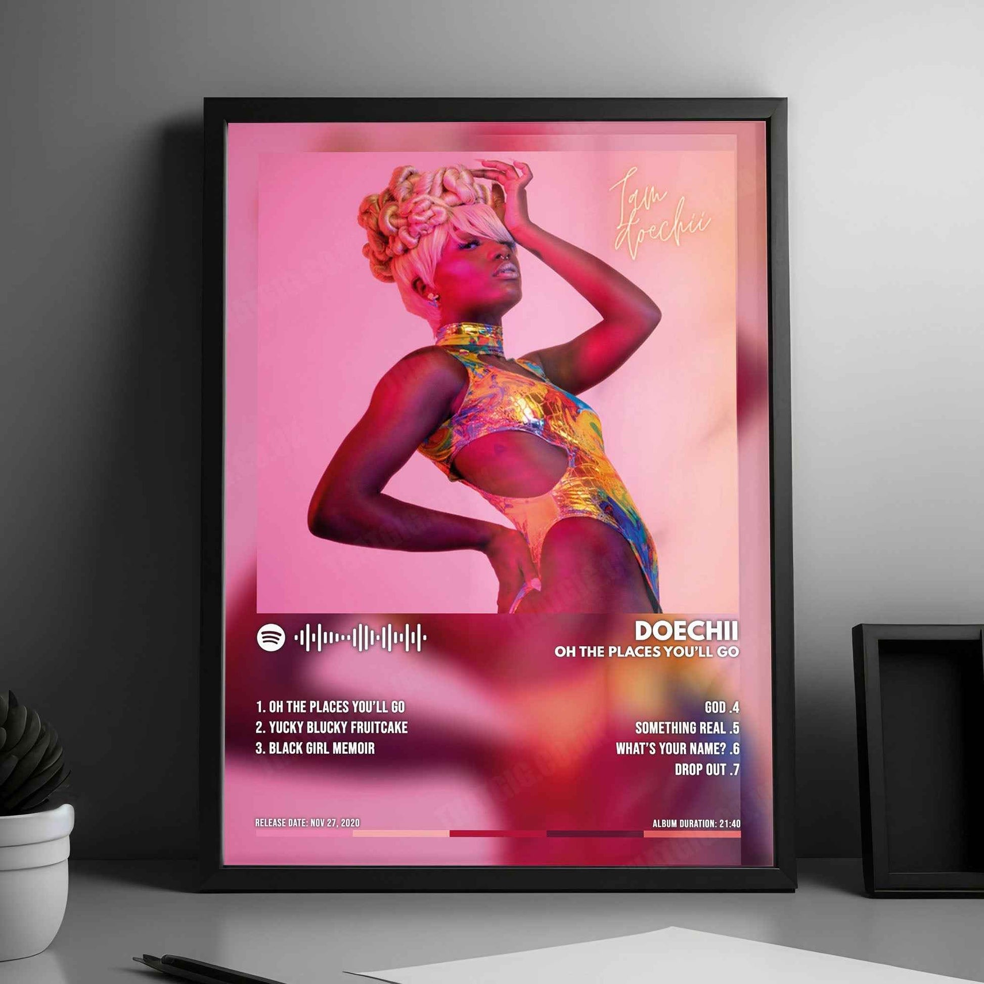 Doechii "Oh the Places You'll Go" Album Cover Poster - with Complete Tracklist