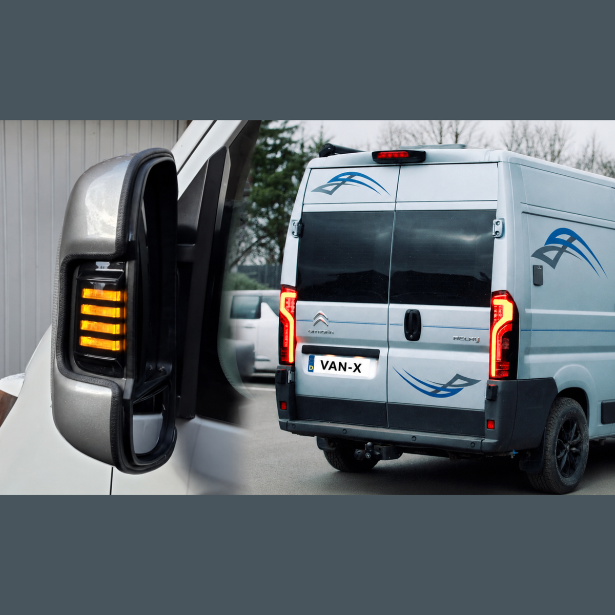 For Fiat Ducato Full LED Rear Light Cluster | Tail Light, Rear Light Unit, Smoked LED Replacement | RAM ProMaster Van-X - NEW
