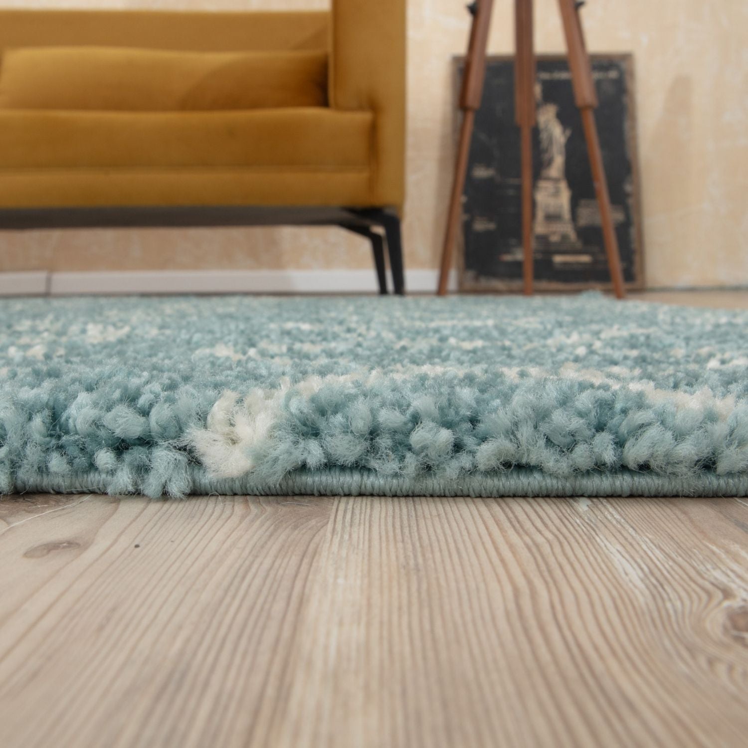 Moroccan Duck Egg Blue Shaggy Rug | 850