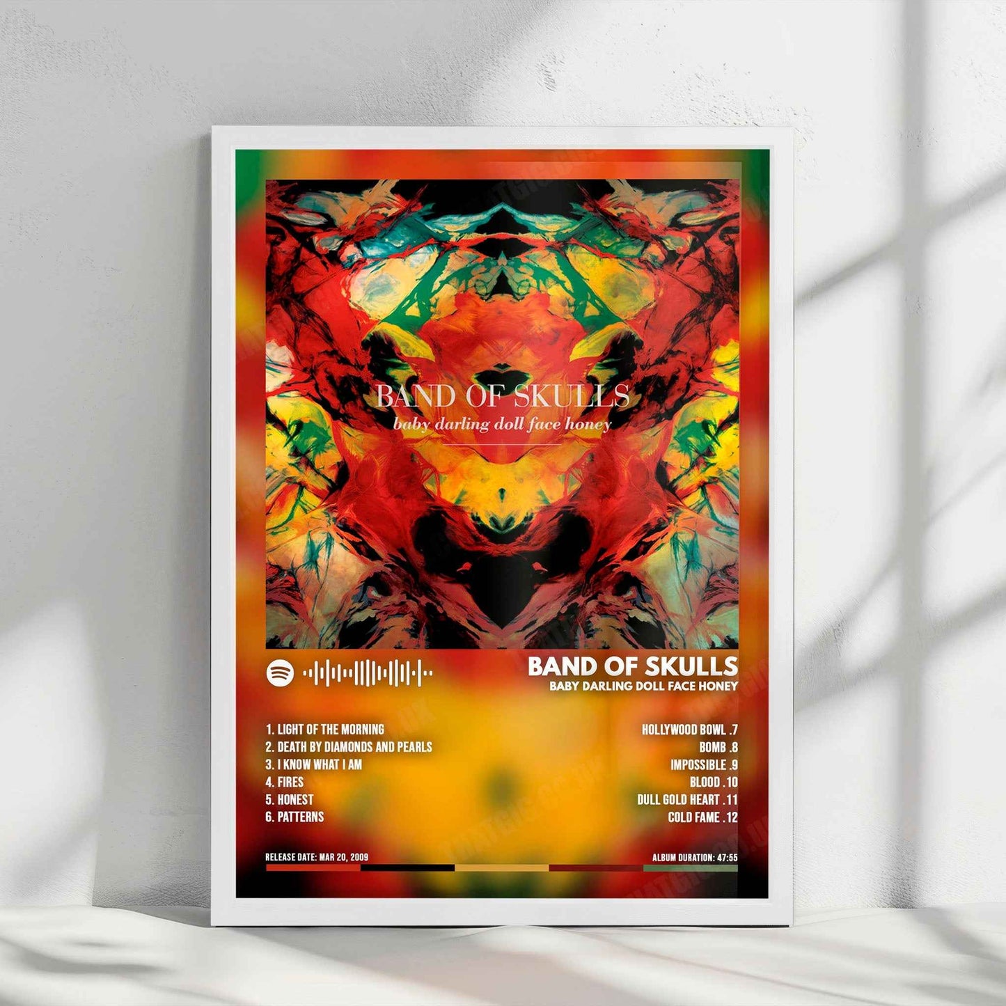 Band Of Skulls "Baby Darling Doll Face Honey" Album Cover Poster - with Complete Tracklist