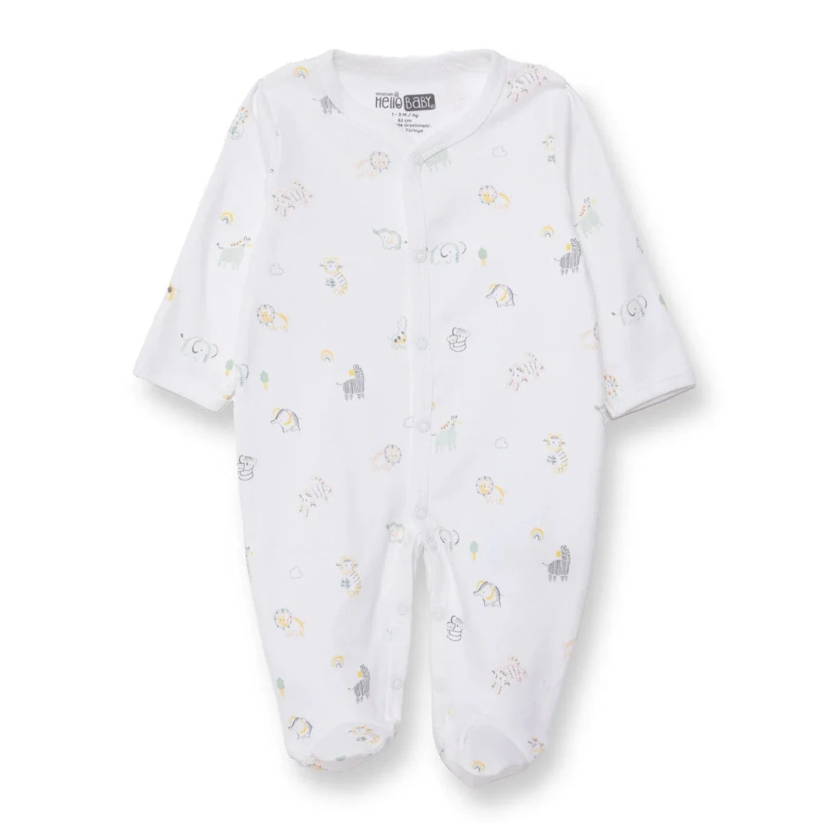 HelloBaby Long Sleeve Baby Sleepsuit with Feet (Newborn to 6-9 Months)