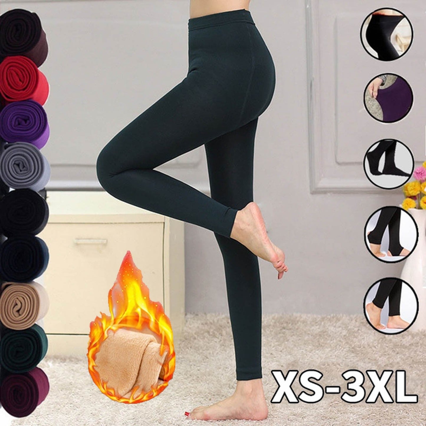 Ladies Slim Warm Footstep Pantyhose Bottoming Pants