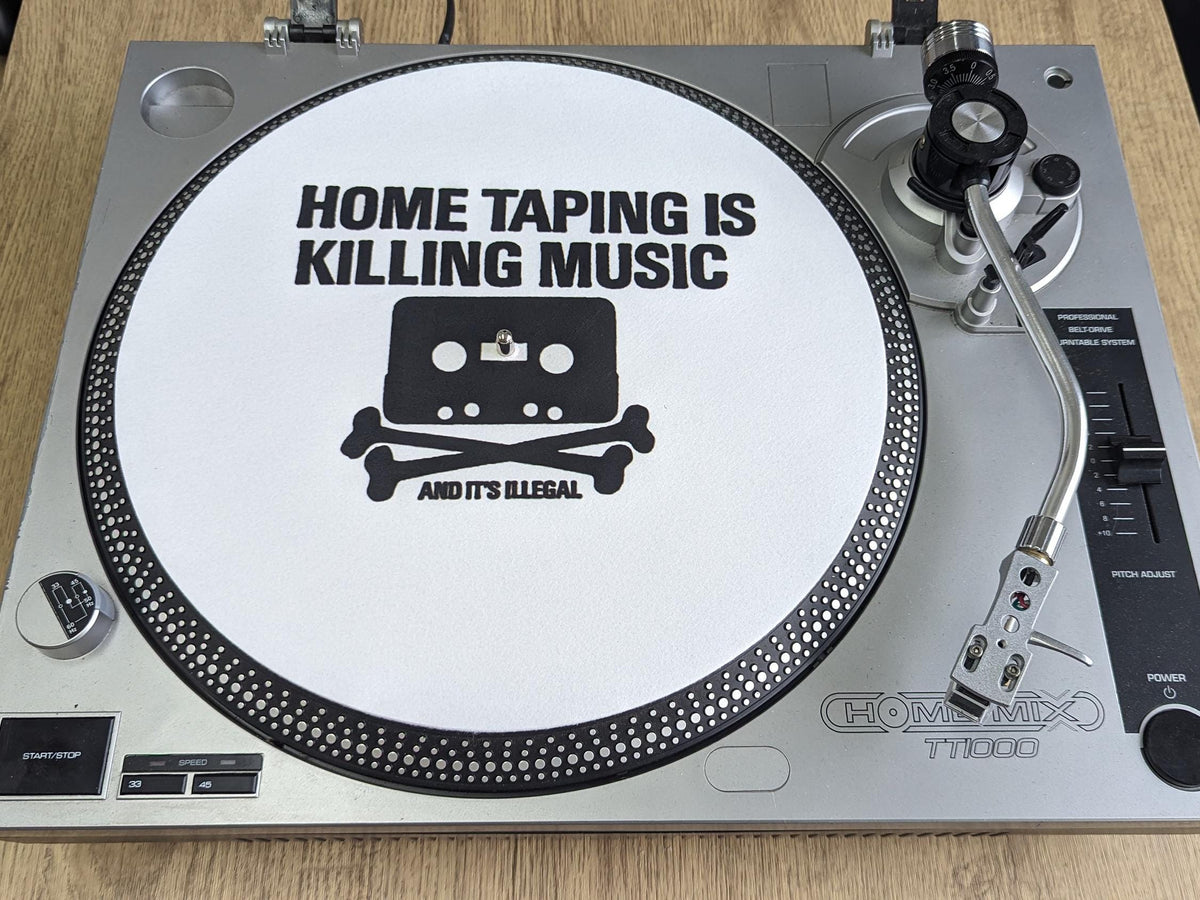 Piracy is Killing Music Slipmat - Handmade Felt DJ Turntable Mat