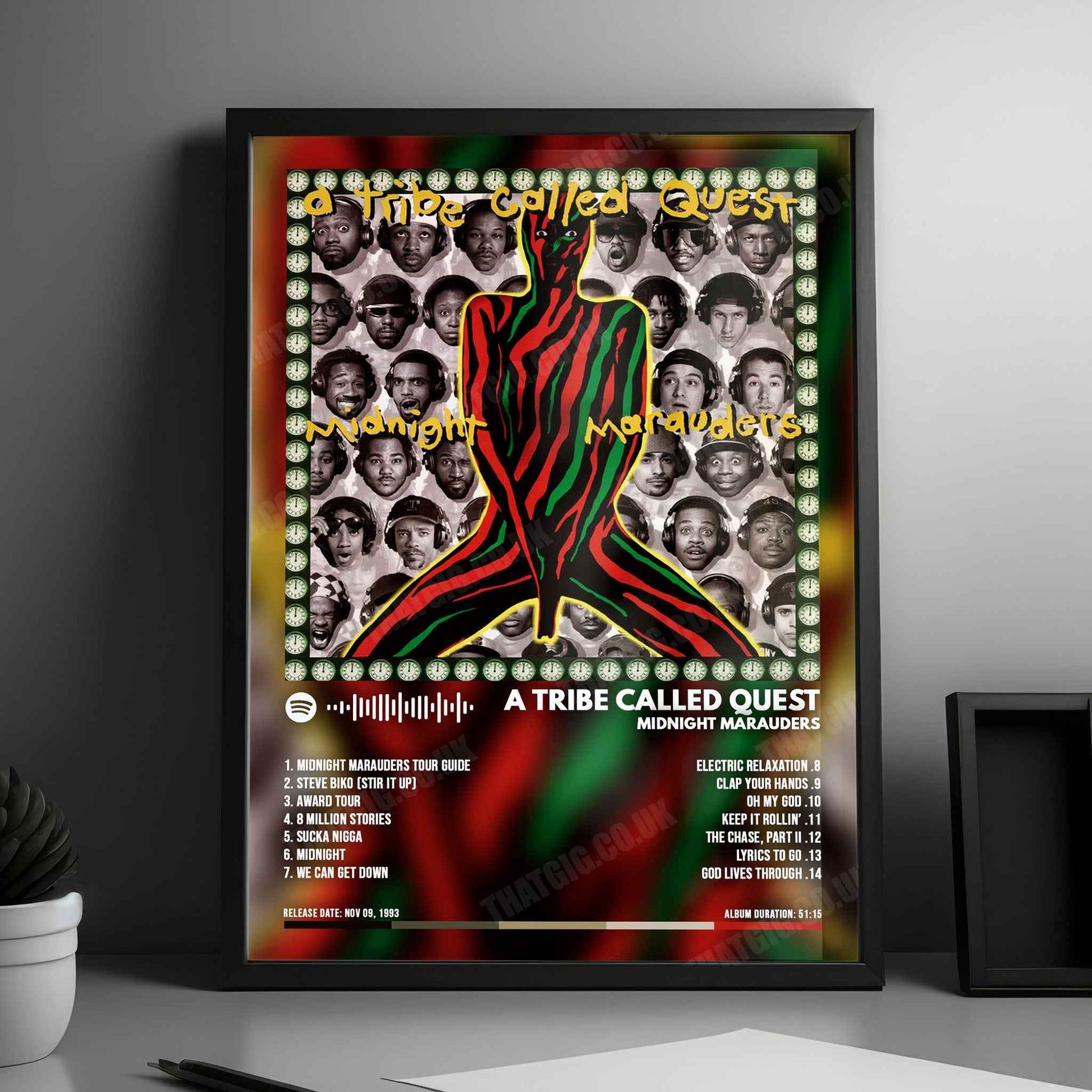 A Tribe Called Quest "Midnight Marauders" Album Cover Poster - with Complete Tracklist