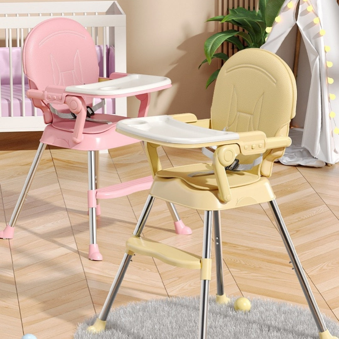 Abaddou Foldable Baby High Chair - Adjustable Metal Frame 105cm