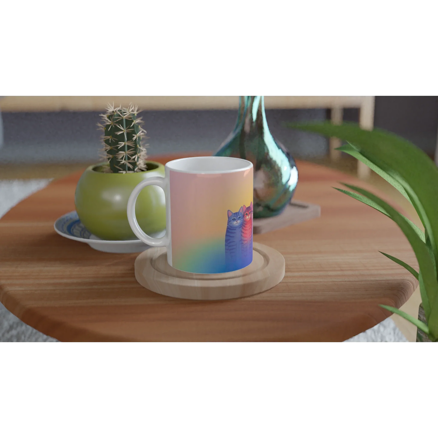 ☕ Delicate & Dreamy Cat Lovers Mug – 11oz Ceramic White Mug 🐾