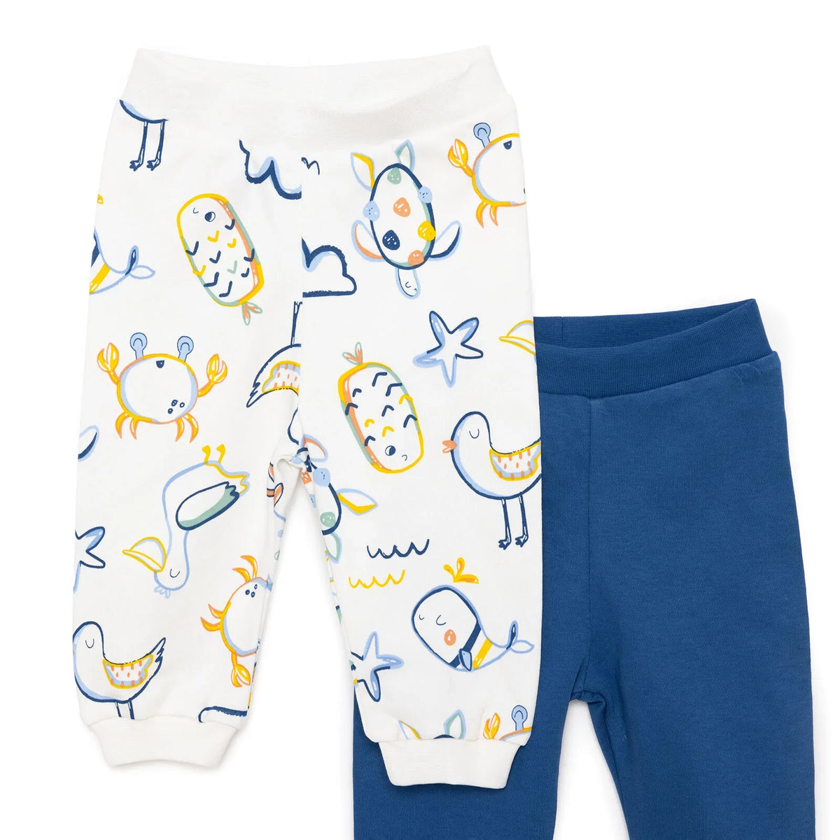 HelloBaby 2 Pack Turtle Motif Footless Interlock Baby Bottoms (6 Months to 4 Years)