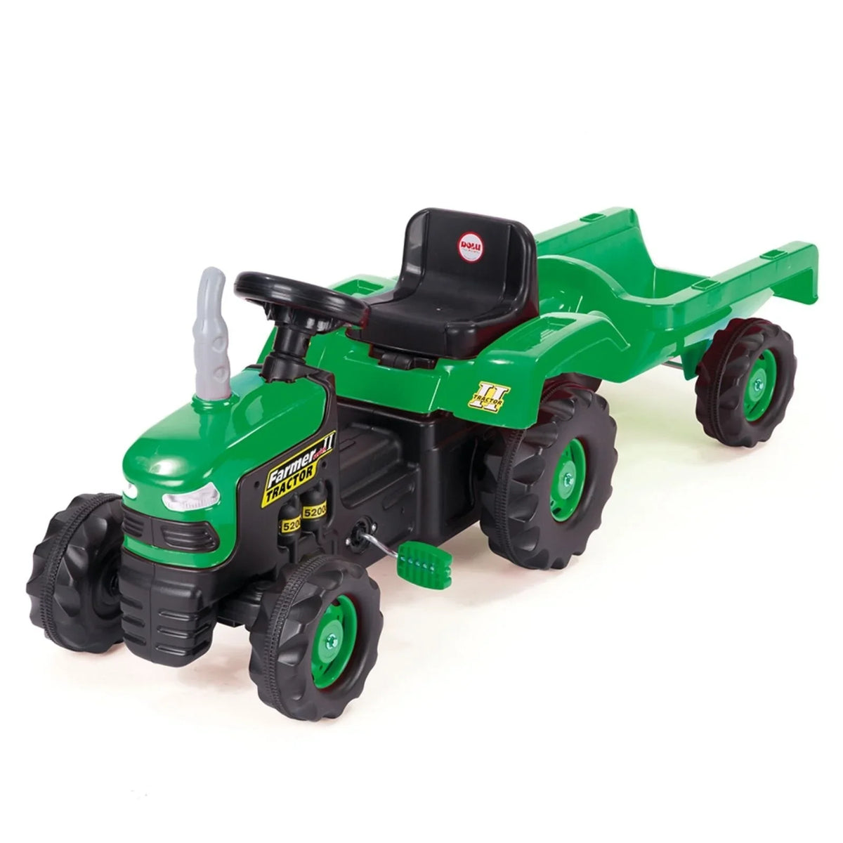 Dolu Ride On Pedal Tractor & Trailer - Green