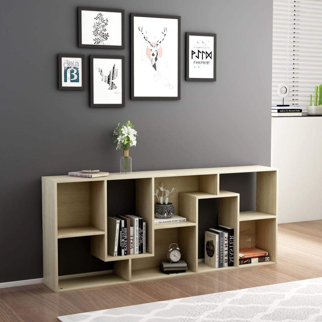 Modern Wooden Tall Open Bookcase Book Storage Cabinet Shelving Storage Display