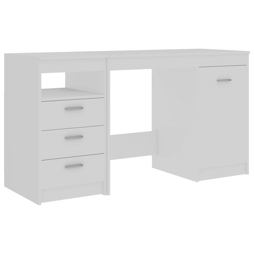 Modern Wooden Large Home Office Computer Writing Desk With 3 Drawers Cupboard