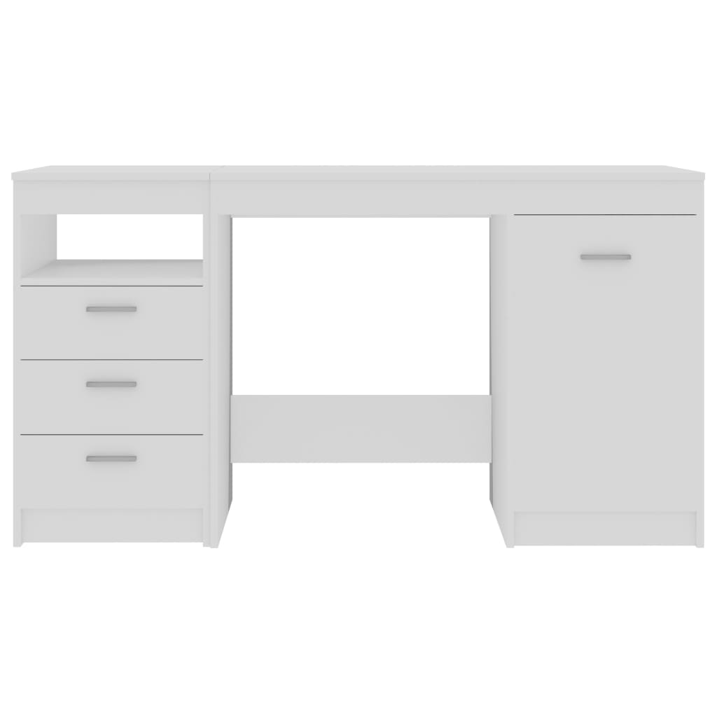 Modern Wooden Large Home Office Computer Writing Desk With 3 Drawers Cupboard
