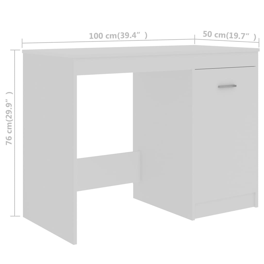 Modern Wooden Large Home Office Computer Writing Desk With 3 Drawers Cupboard