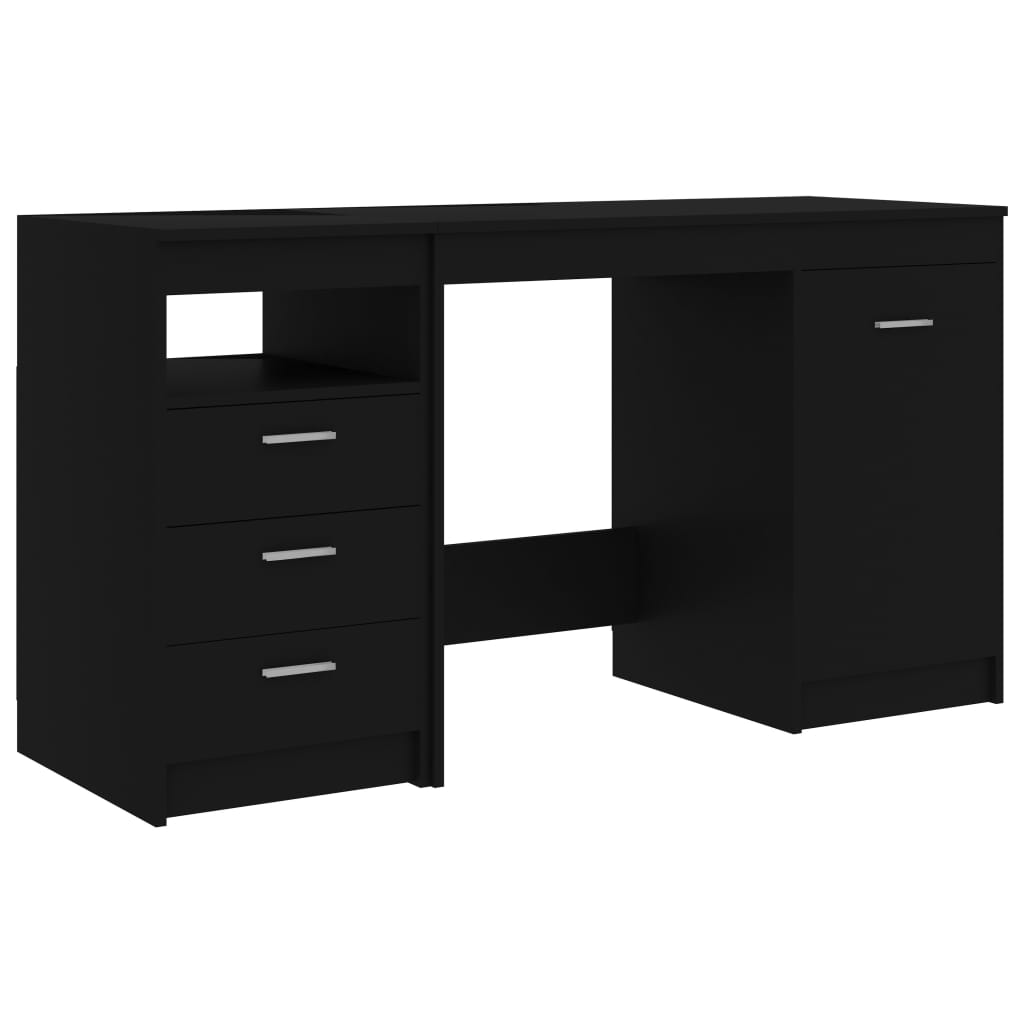 Modern Wooden Large Home Office Computer Writing Desk With 3 Drawers Cupboard