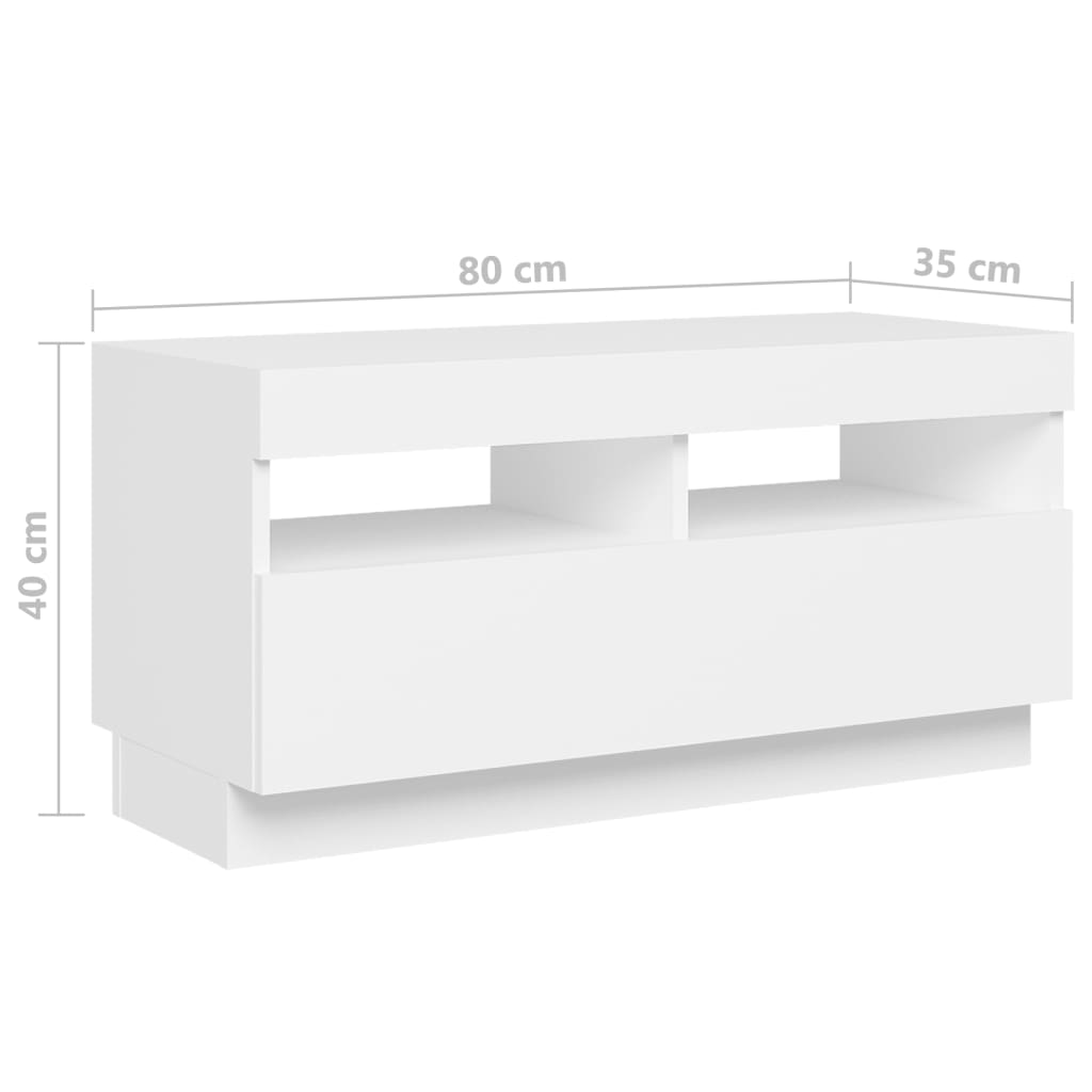 Modern Wooden 2pcs 70 Inch TV Tele Stand Unit Cabinet With LED Lights & Storage