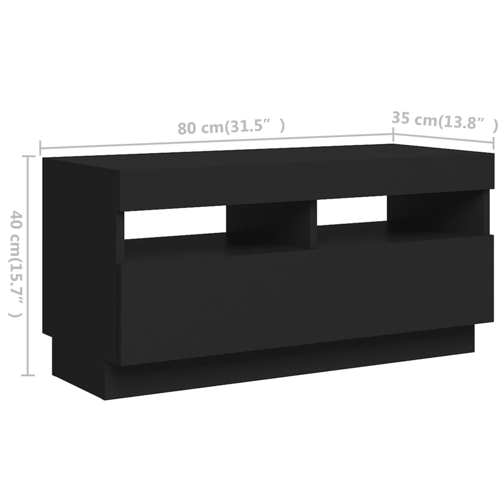 Modern Wooden 2pcs 70 Inch TV Tele Stand Unit Cabinet With LED Lights & Storage