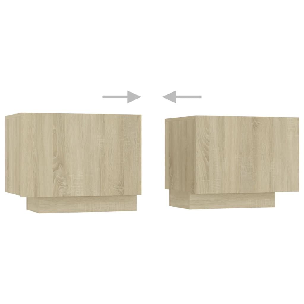Modern Wooden 2pcs 70 Inch TV Tele Stand Unit Cabinet With LED Lights & Storage