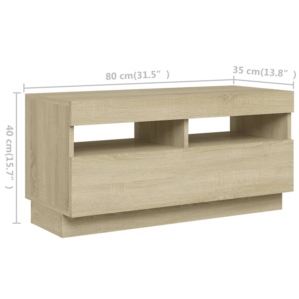 Modern Wooden 2pcs 70 Inch TV Tele Stand Unit Cabinet With LED Lights & Storage