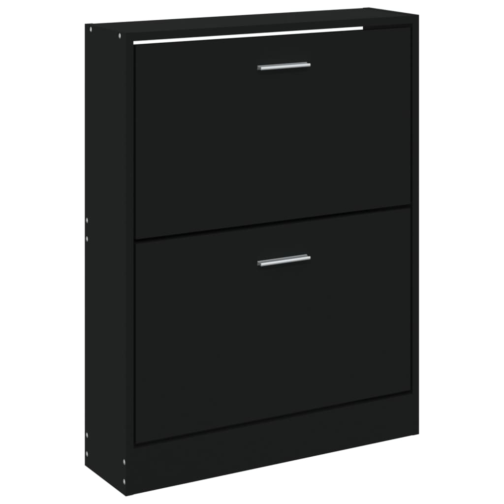 Modern Wooden Shoe Storage Flip Doors Cabinet With 2 Drawers Shoes Organiser Wood