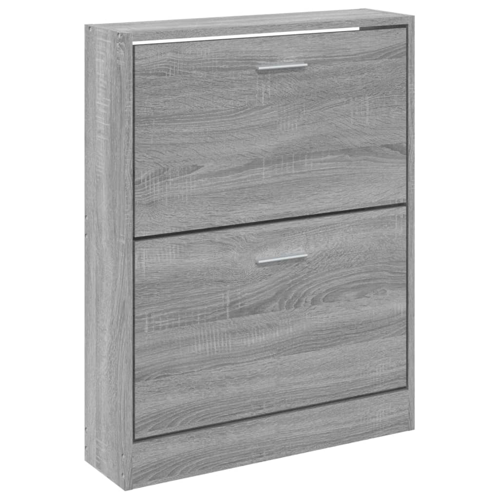 Modern Wooden Shoe Storage Flip Doors Cabinet With 2 Drawers Shoes Organiser Wood
