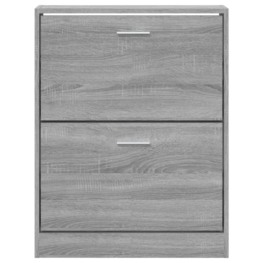 Modern Wooden Shoe Storage Flip Doors Cabinet With 2 Drawers Shoes Organiser Wood