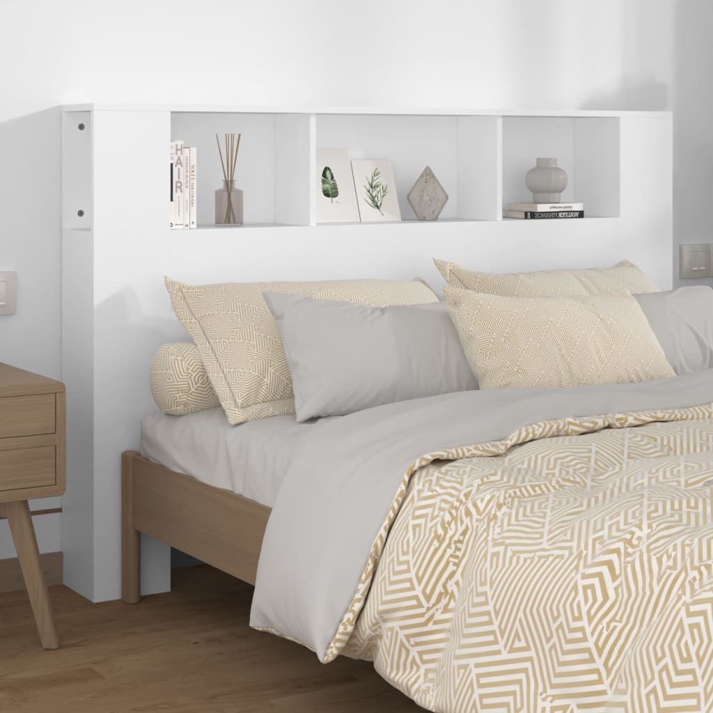 Modern Wooden Queen Size 1.6m Bed Headboard With Open Storage Compartments