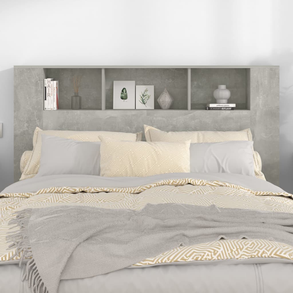 Modern Wooden Queen Size 1.6m Bed Headboard With Open Storage Compartments