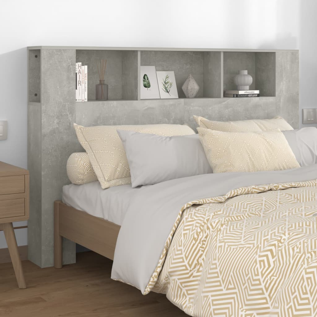 Modern Wooden Queen Size 1.6m Bed Headboard With Open Storage Compartments