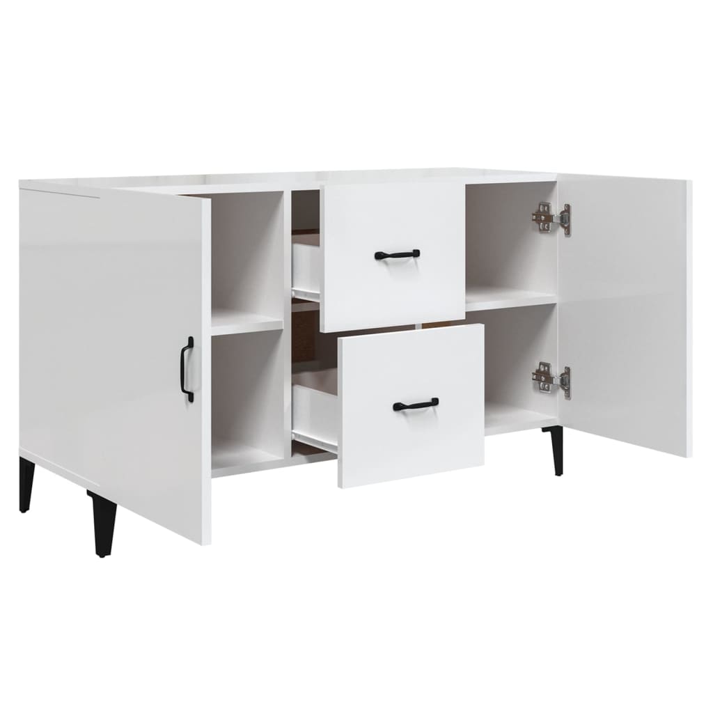 Modern Wooden Sideboard Storage Cabinet Unit With 2 Doors & 2 Drawers Wood