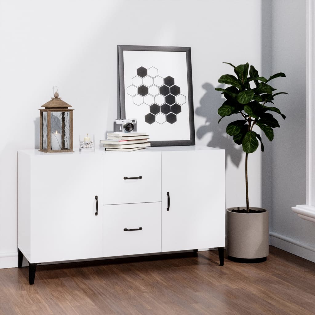 Modern Wooden Sideboard Storage Cabinet Unit With 2 Doors & 2 Drawers Wood