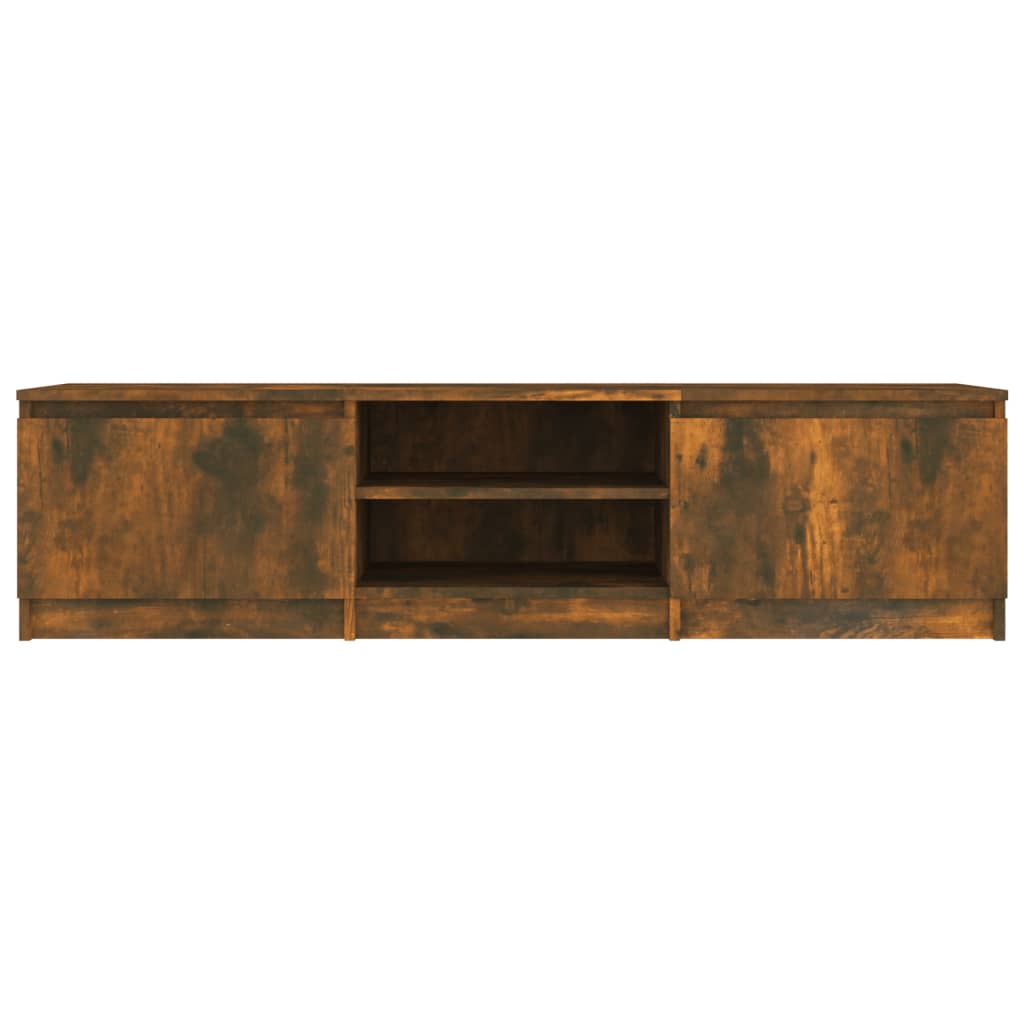 Modern Wooden 55 Inch TV Tele Stand Unit Cabinet With 2 Doors & Open Storage