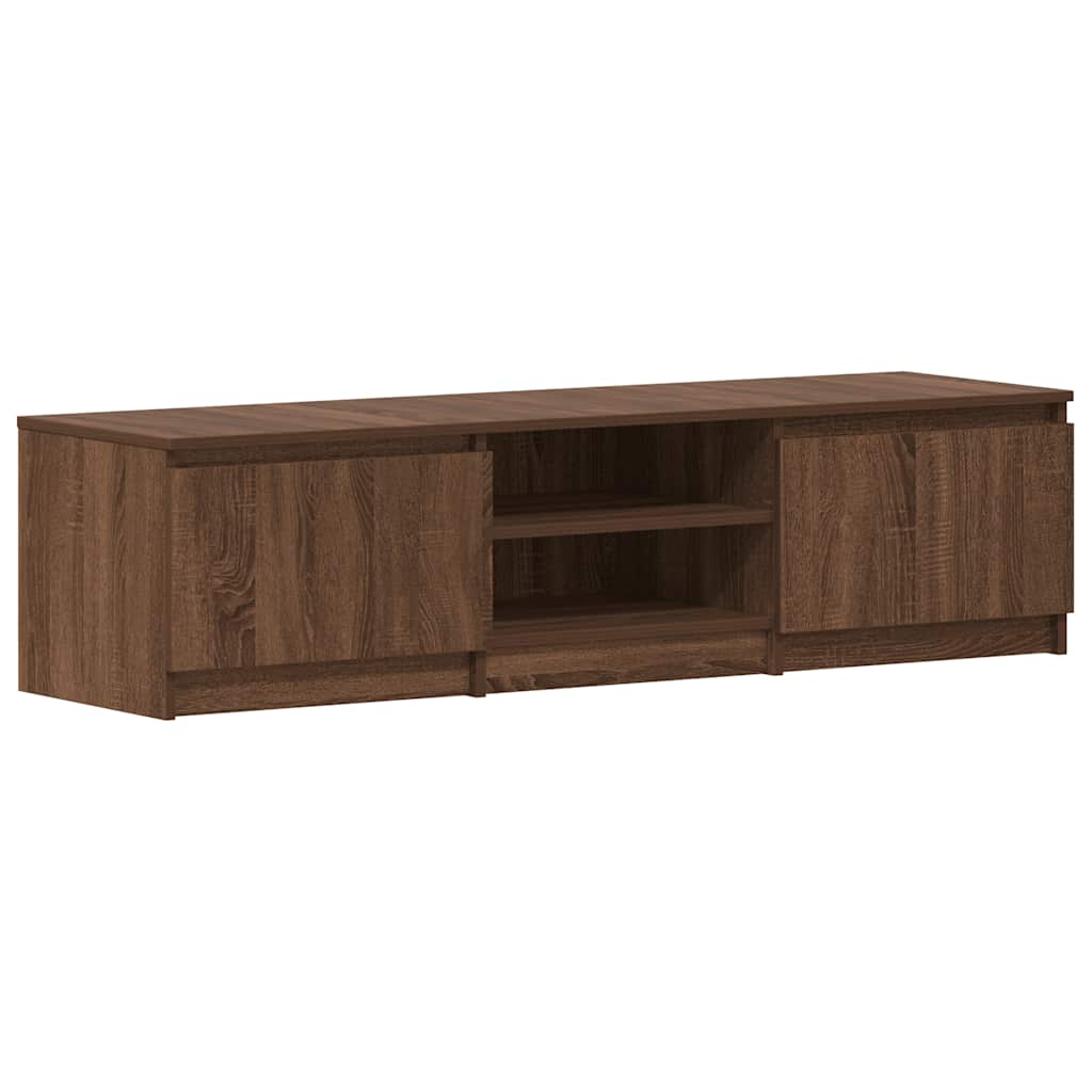 Modern Wooden 55 Inch TV Tele Stand Unit Cabinet With 2 Doors & Open Storage
