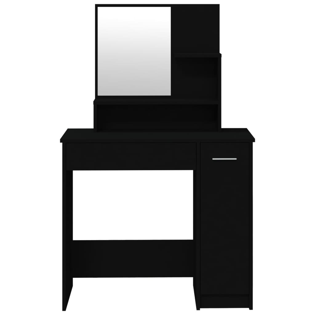Modern Wooden Dressing Table Makeup Vanity Desk With Mirror & Cupboard