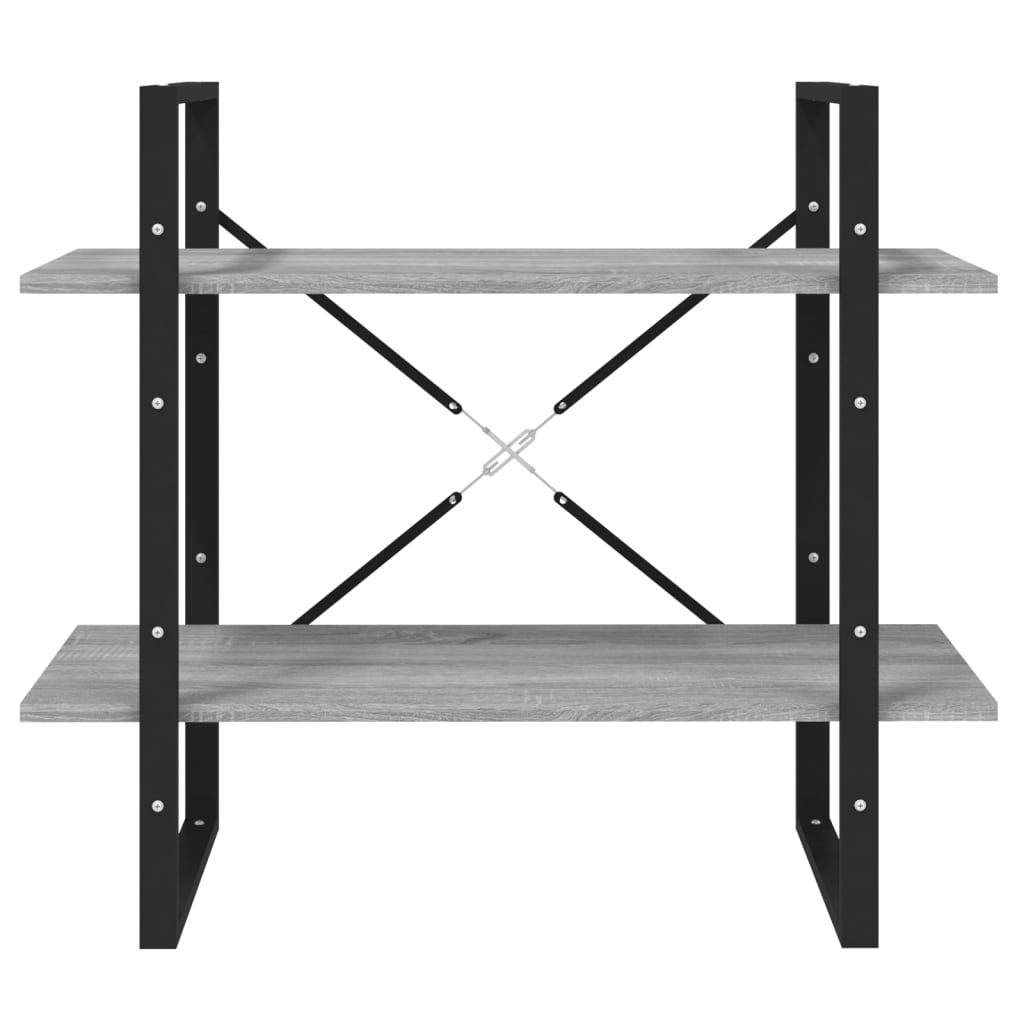 2-Tier Book Cabinet Grey Sonoma 80x30x70 cm Engineered Wood