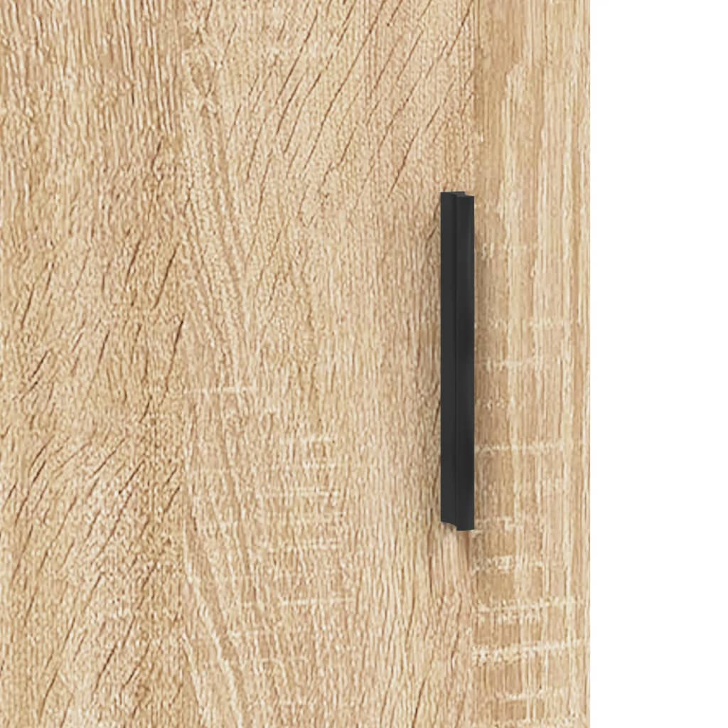 Modern Wooden Wall Mounted 2 Door Floating Storage Cabinet Unit With Glass Doors