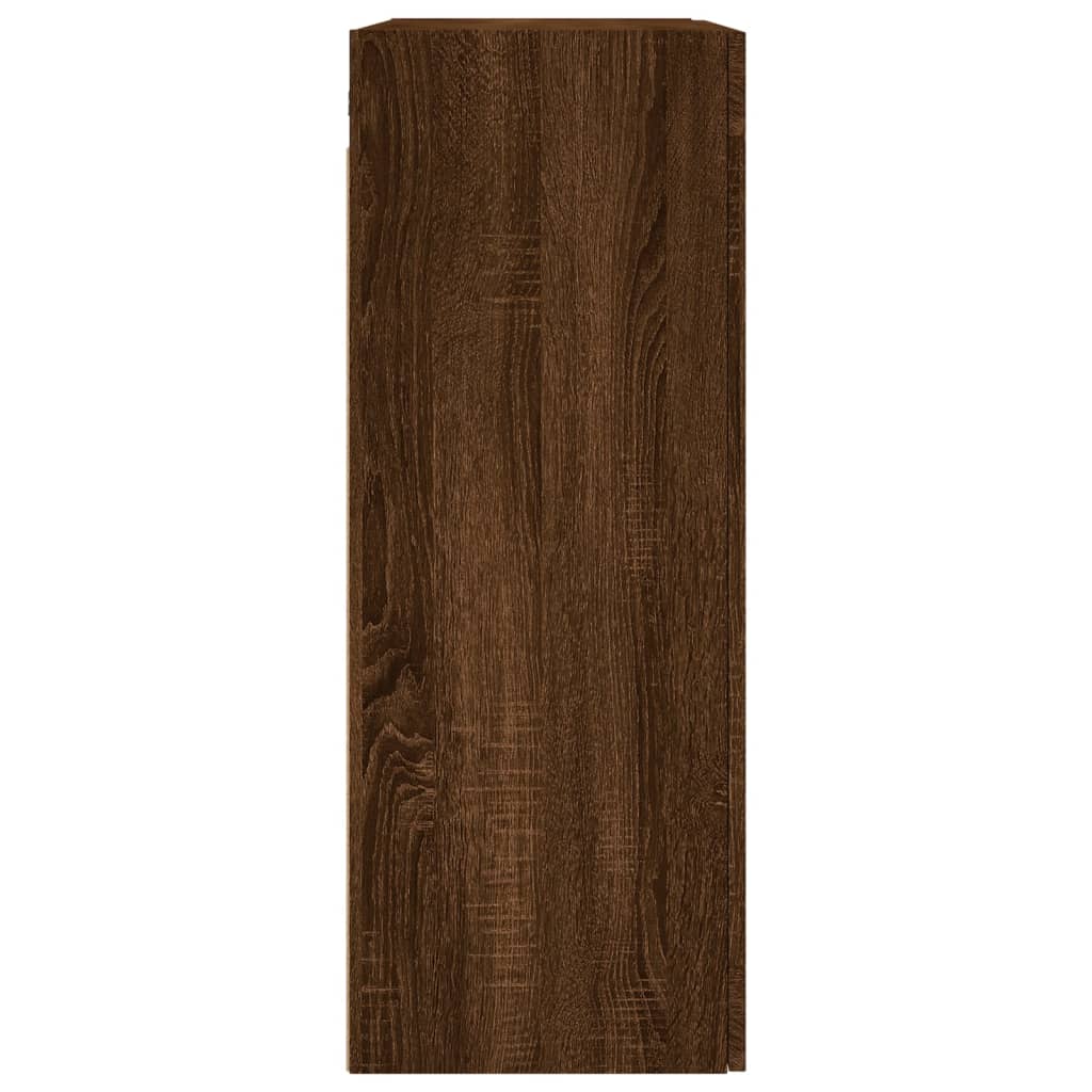 Modern Wooden Wall Mounted 2 Door Floating Storage Cabinet Unit With Glass Doors