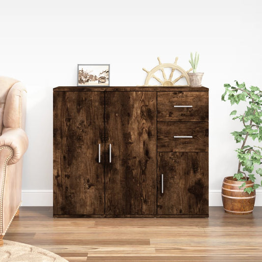 Modern Wooden Sideboard Storage Cabinet Unit With 3 Doors & 2 Drawers wood