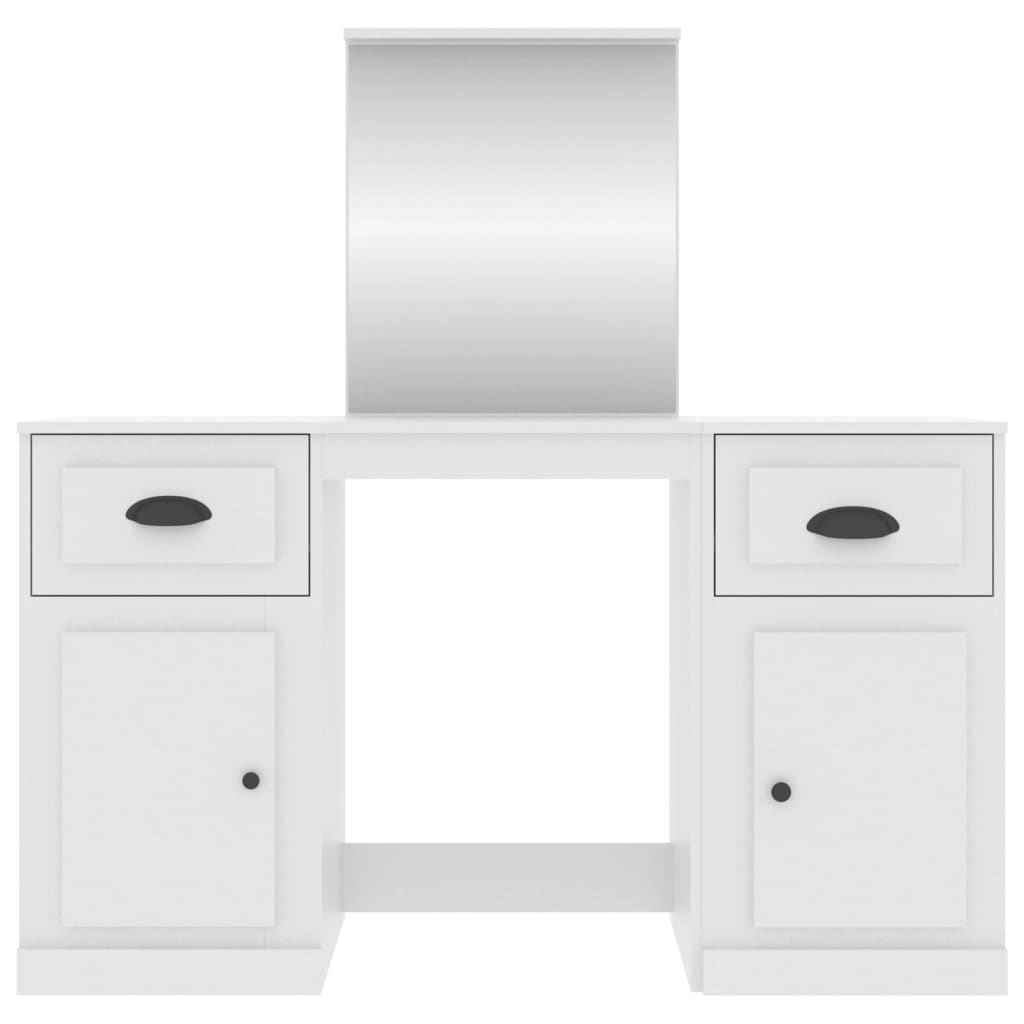 Modern Wooden Large Dressing Table Makeup Vanity Desk With Storage & Mirror