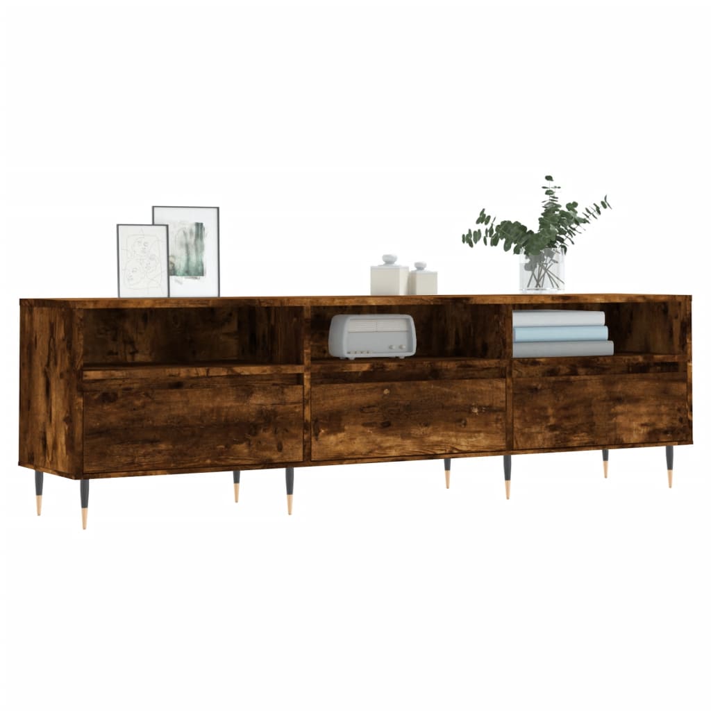 Modern Wooden TV Tele Stand Unit Cabinet With 3 Drawers & Open Storage Shelves