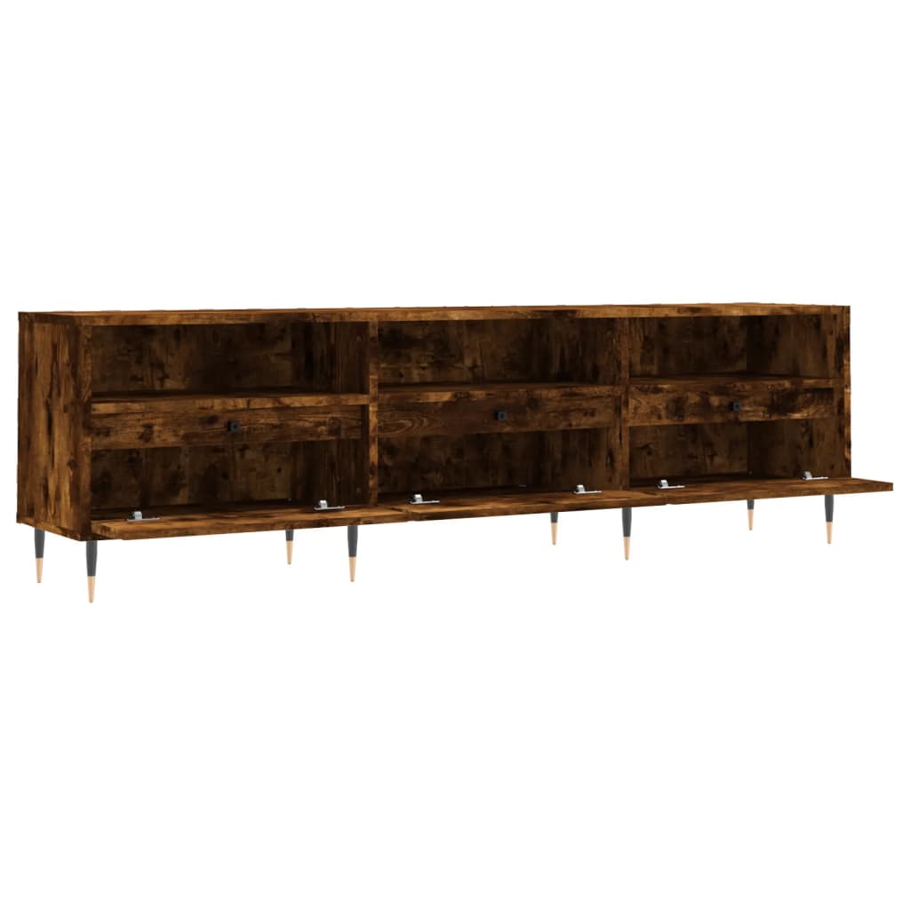Modern Wooden TV Tele Stand Unit Cabinet With 3 Drawers & Open Storage Shelves