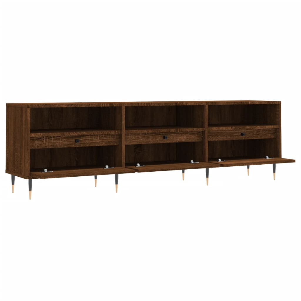 Modern Wooden TV Tele Stand Unit Cabinet With 3 Drawers & Open Storage Shelves