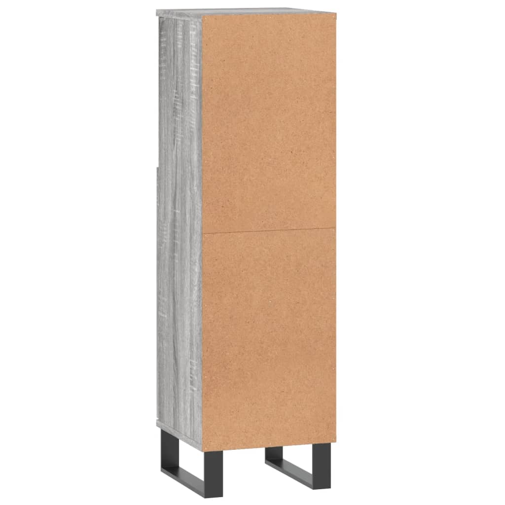 Bathroom Cabinet Grey Sonoma 30x30x100 cm Engineered Wood