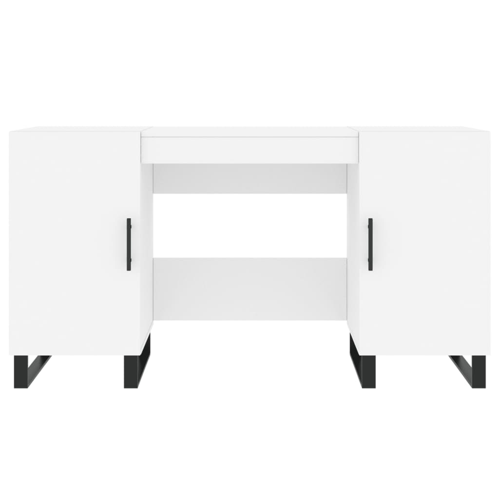 Modern Wooden Home Office Computer Table Desk With 2 Storage Cupboards Wood