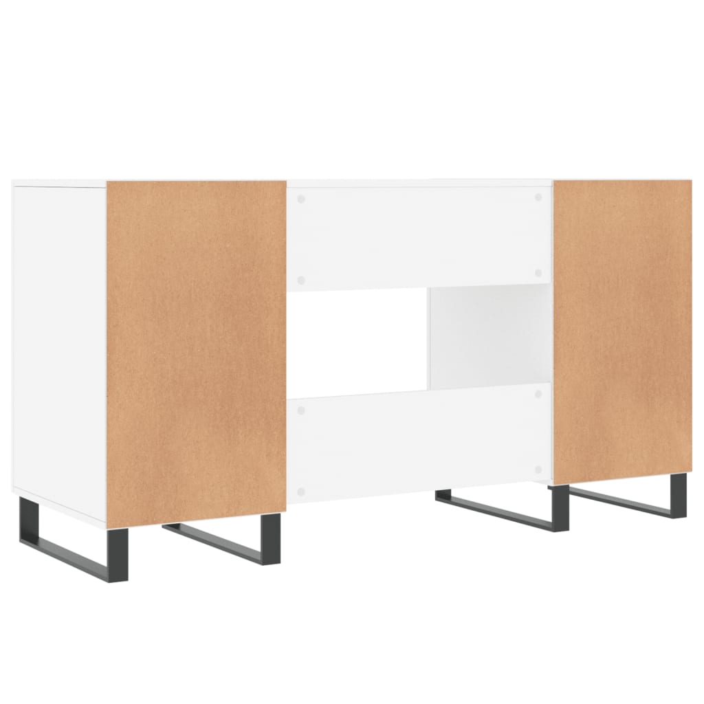 Modern Wooden Home Office Computer Table Desk With 2 Storage Cupboards Wood