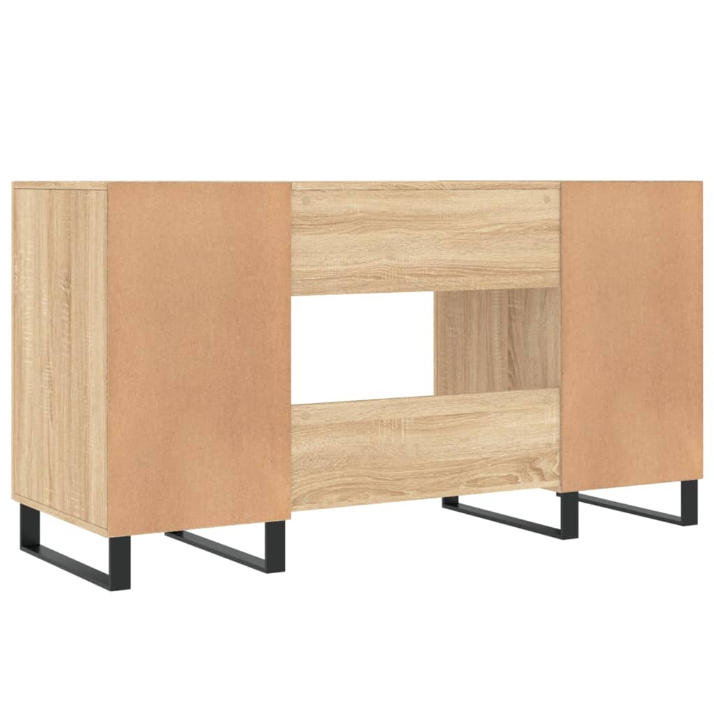 Modern Wooden Home Office Computer Table Desk With 2 Storage Cupboards Wood