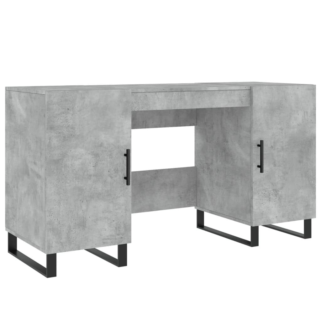 Modern Wooden Home Office Computer Table Desk With 2 Storage Cupboards Wood