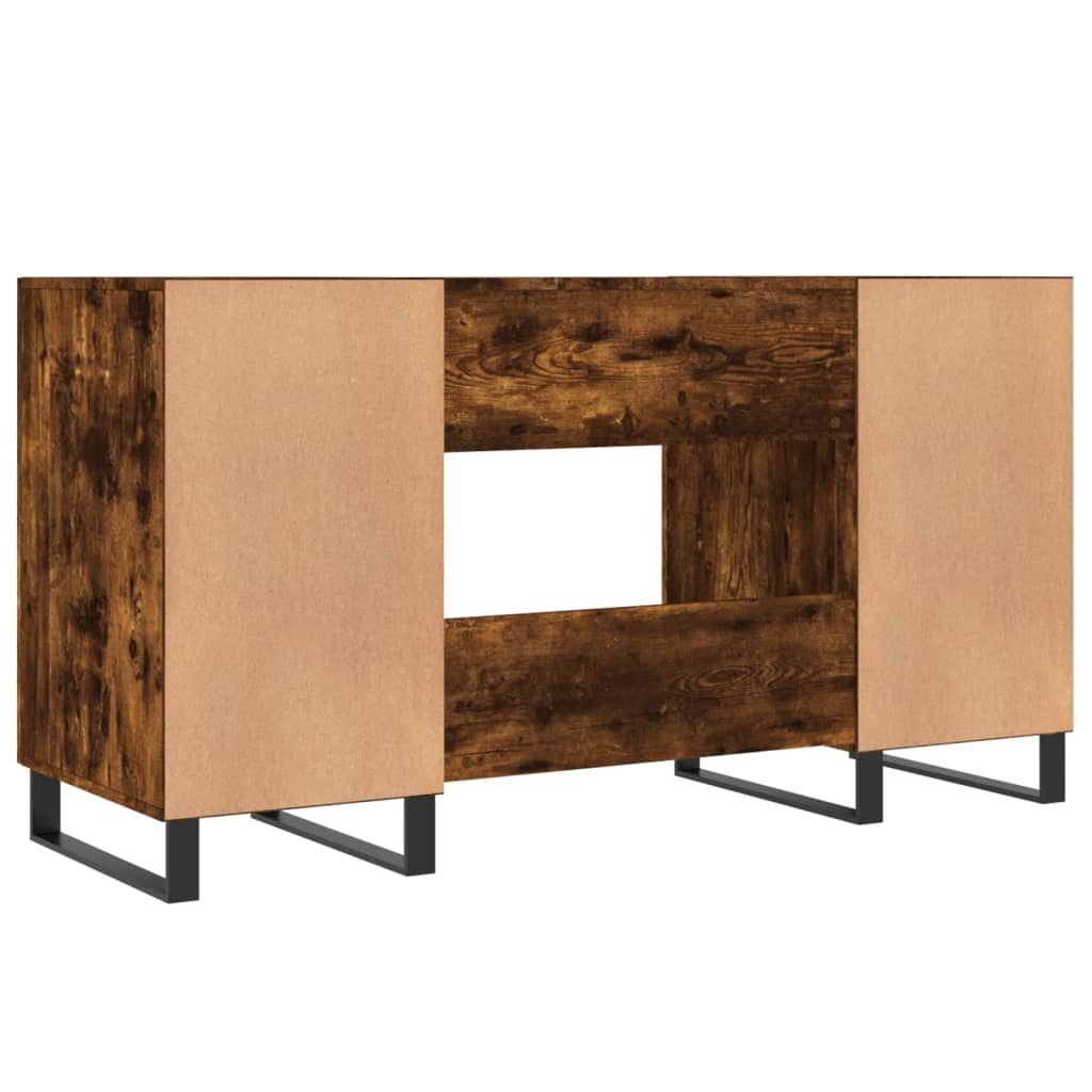 Modern Wooden Home Office Computer Table Desk With 2 Storage Cupboards Wood