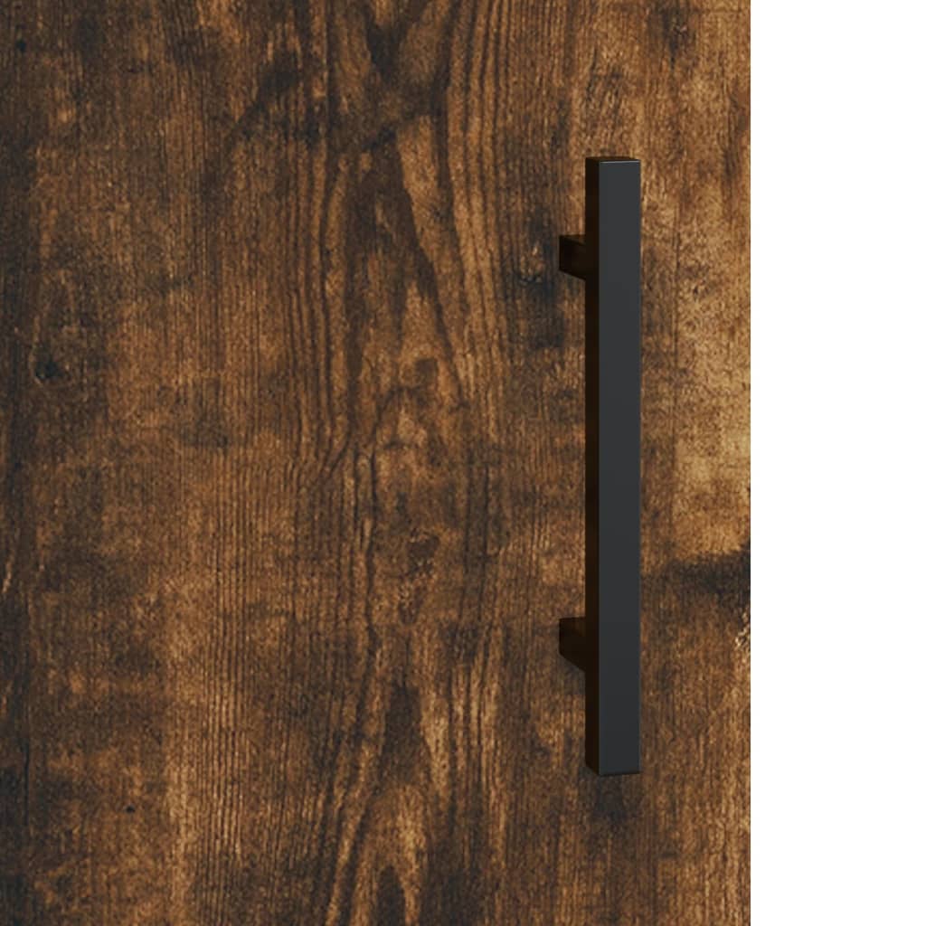Modern Wooden Home Office Computer Table Desk With 2 Storage Cupboards Wood
